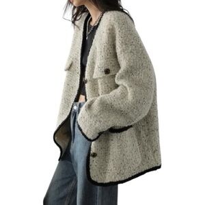 Women's Tweed Oversized Lined Jacket
